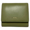 【中古】A.P.C.(アーペーセー) 3つ折り財布 ライトグリーン レザー(4)