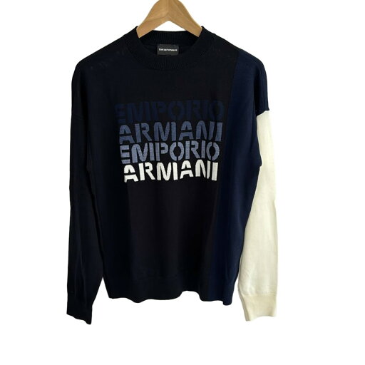 【中古】EMPORIOARMANI(エンポリオアルマーニ) 長袖セーター ハイネック ダークネイビー×ネイビー×マルチ 【中古】EMPORIOARMANI(エンポリオアルマーニ) 長袖セーター ハイネック ダークネイビー×ネイビー×マルチ