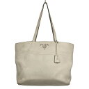 【中古】PRADA(プラダ) ショルダーバッグ アイボリー レザー