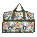 【中古】LESPORTSAC(レスポートサック) ボストンバッグ 花柄/本体ロックあり ベージュ×ピンク×マルチ