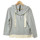 【中古】ROCHAS(ロシャス) パーカー 長袖/MUSE BY ROCHAS ライトグレー×アイボリー
