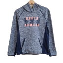 【中古】UNDER ARMOUR(アンダーアーマー) パーカー 長袖 グレー×ダークネイビー