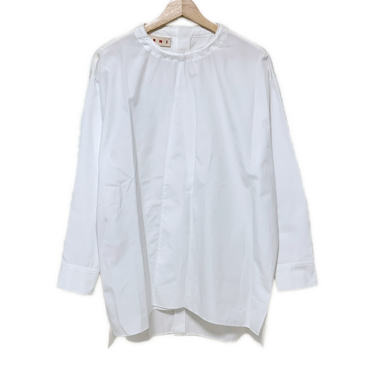 【中古】MARNI(マルニ) チュニック 長袖/リボン 白×アイボリー コットン、コットン