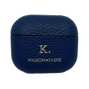【中古】MAISON DE SABRE(メゾンドサブレ) 小物入れ AirPodsケース/イニシャル刻印 ネイビー レザー