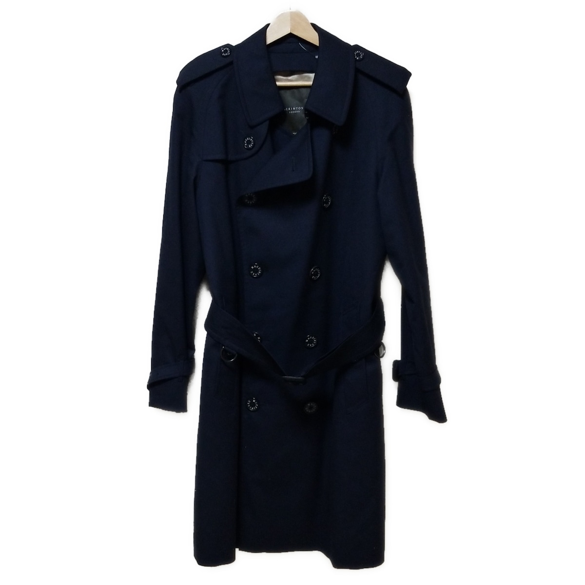【新着】【中古】MACKINTOSH LONDON(マッキントッシュロンドン) トレンチコート 長袖/ロング丈/ライナー取り外し可/春/秋 ネイビー