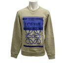 【中古】LOEWE(ロエベ) トレーナー 長袖 ベージュ×ライトブルー×マルチ コットン(4)