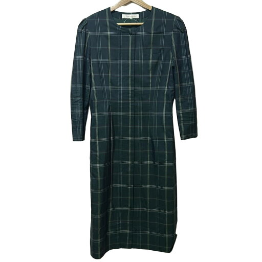 【中古】Burberry's(バーバリーズ) ワンピース 長袖/ロング/チェック柄/シャツワンピ ブルーグリーン×マルチ 【中古】Burberry's(バーバリーズ) ワンピース 長袖/ロング/チェック柄/シャツワンピ ブルーグリーン×マルチ