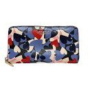 【中古】Kate spade(ケイトスペード) 長財布 ハート 黒×ブルー×マルチ レザー