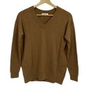 【中古】PLS+T(PLST)(プラステ) 長袖セーター Vネック ブラウン(4)