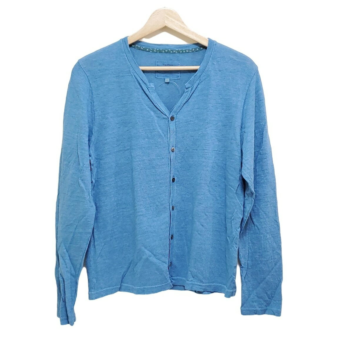 【中古】VlasBlomme(ブラスブラム) カーディガン 長袖/麻 ブルー