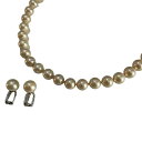 【中古】MAJORICA(マジョリカ) アクセサリー ネックレス×1点/イヤリング×1点 アイボリー×シルバー
