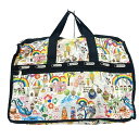 【中古】LESPORTSAC(レスポートサック) ボストンバッグ 本体ロックなし/ハワイ限定 白×黒×マルチ