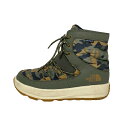 【中古】THE NORTH FACE(ノースフェイス) ショートブーツ 迷彩柄 グリーン×ベージュ×黒