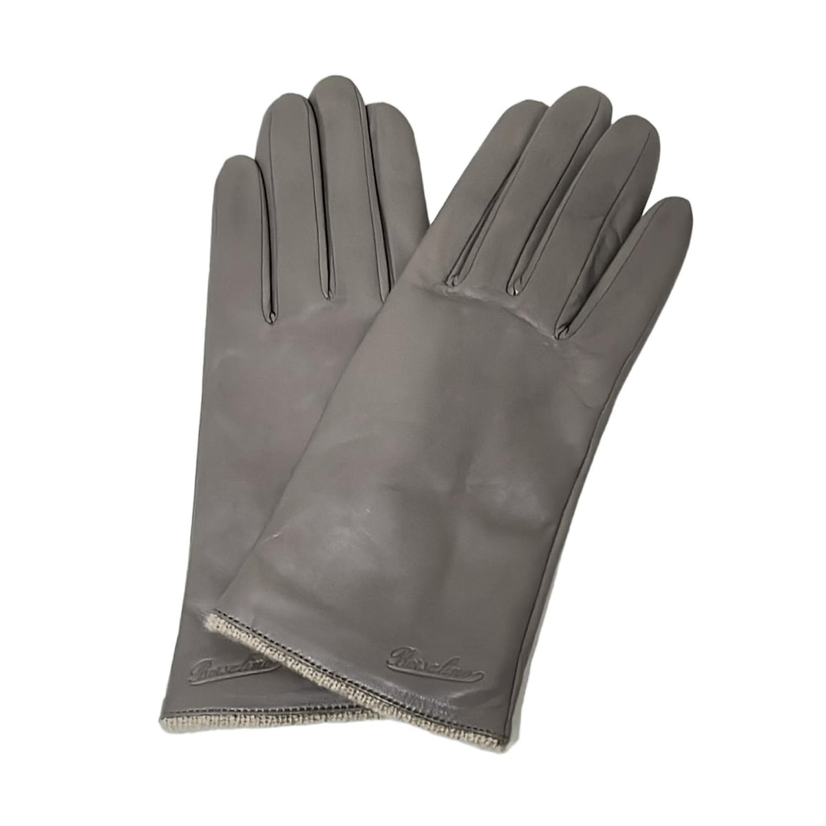 【中古】Borsalino(ボルサリーノ) 手袋 グレーベージュ レザー