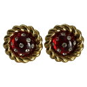 【新着】【中古】CHANEL(シャネル) イヤリング ラインストーン ゴールド×レッド