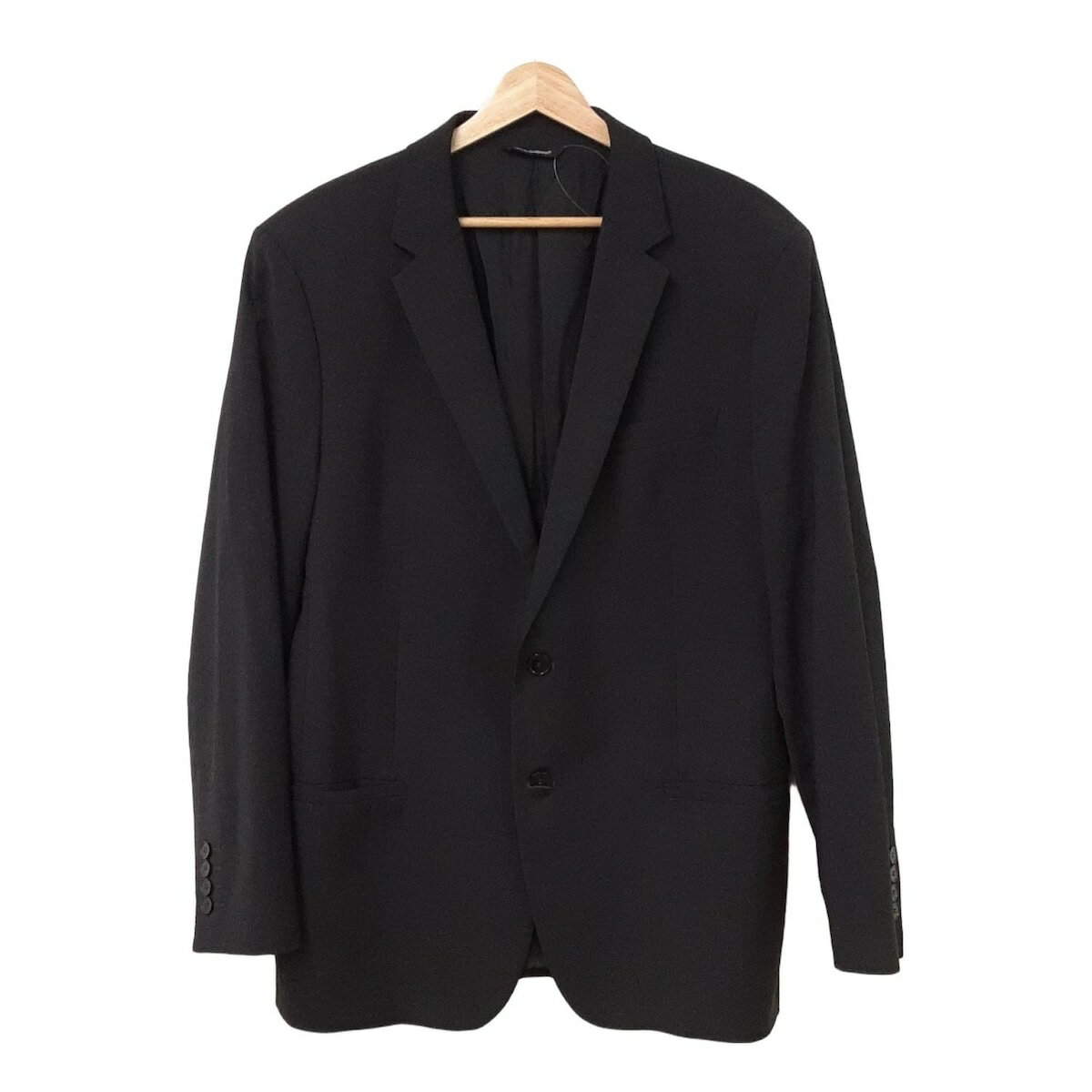 【中古】DOLCE&GABBANA(ドルチェアンドガッバーナ) ジャケット 長袖/ストライプ/肩パッド/秋/冬 黒×ダークグレー