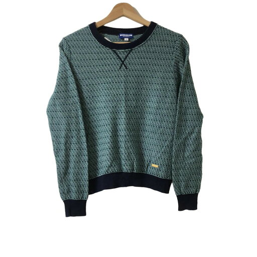 【中古】Burberry Blue Label(バーバリーブルーレーベル) 長袖セーター クルーネック グリーン×ネイビー×白 【中古】Burberry Blue Label(バーバリーブルーレーベル) 長袖セーター クルーネック グリーン×ネイビー×白