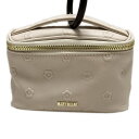【新着】【中古】MARY QUANT(マリークワント) バニティバッグ フラワー(花)/型押し加工 ライトベージュ