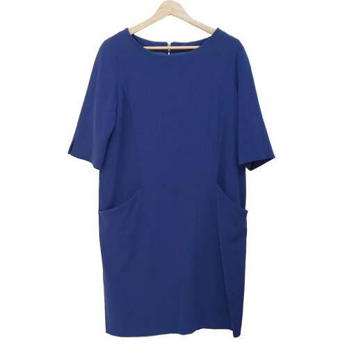 【中古】DAMAcollection(ダーマコレクション) ワンピース クルーネック/半袖/ひざ丈 ブルー 【中古】DAMAcollection(ダーマコレクション) ワンピース クルーネック/半袖/ひざ丈 ブルー