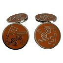 【中古】HERMES(エルメス) カフス THE BIG BANGLE オレンジ×シルバー