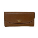 【中古】COACH(コーチ) 長財布 ダークブラウン レザー
