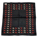 【新着】【中古】Burberry LONDON(バーバリーロンドン) ハンカチ イヌ 黒×レッド×白