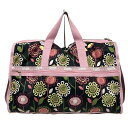 【中古】LESPORTSAC(レスポートサック) ボストンバッグ 花柄/2way/本体ロックあり ライトピンク×黒×マルチ