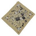 【中古】CHANEL(シャネル) カメリア ハンカチ マトラッセ ベージュ×黒×白