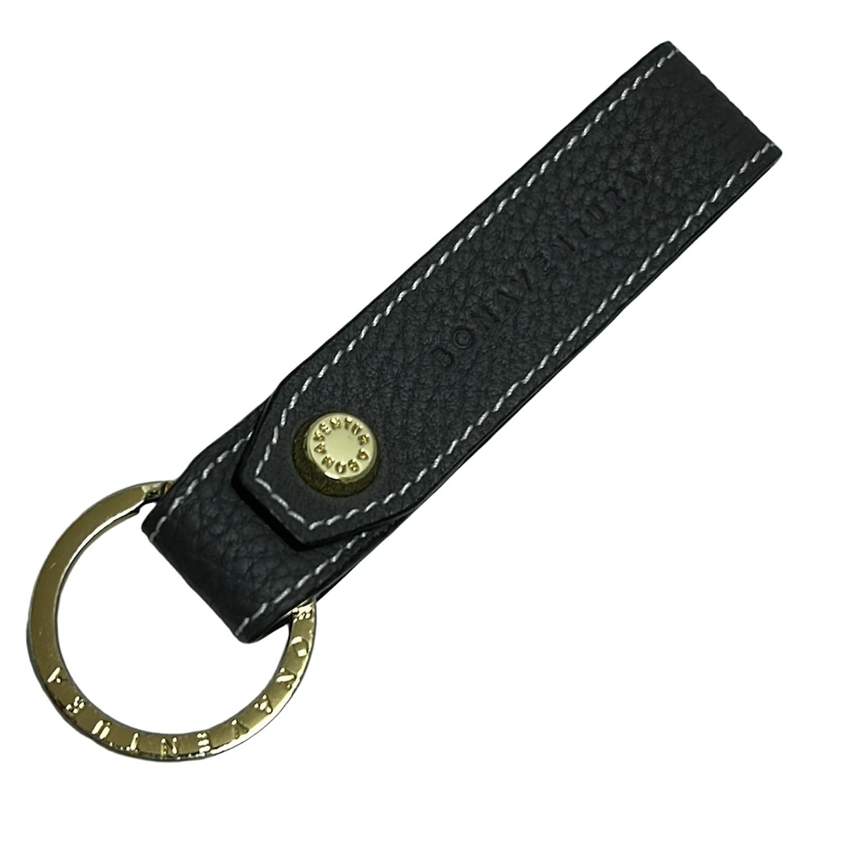 【中古】BONAVENTURA(ボナベンチュラ) キーホルダー(チャーム) ダークグレー×ゴールド レザー