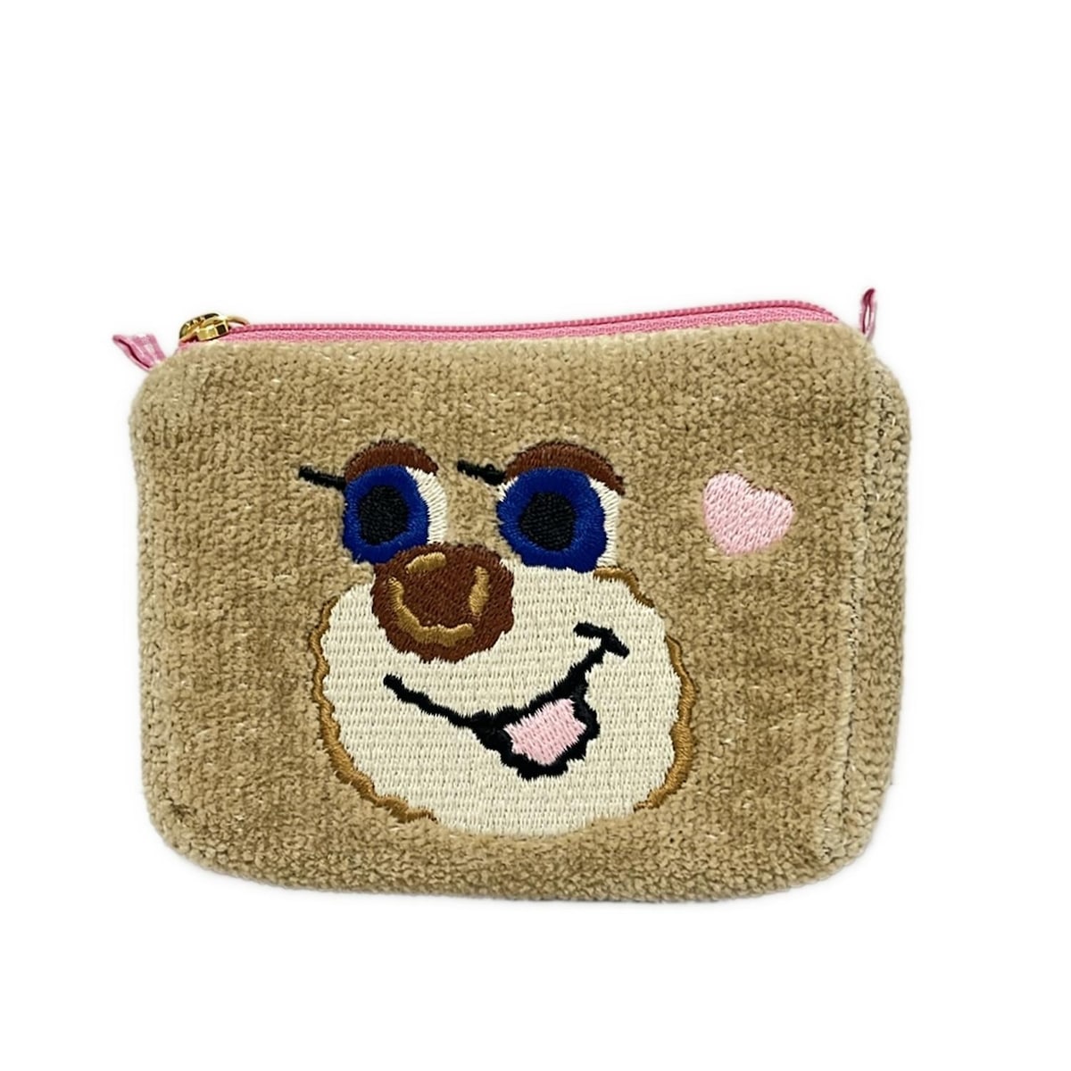 【中古】FEILER(フェイラー) ポーチ クマ/ハート/LOVERARY BY FEILER ベージュ×アイボリー×マルチのサムネイル