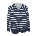 【中古】PaulSmith(ポールスミス) パーカー 長袖/ボーダー/リバーシブル/ジップアップ ネイビー×ライトグレー