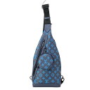 【中古】LOUIS VUITTON(ルイヴィトン) デュオスリングバッグ ワンショルダーバッグ ブルーネイビーリバー レザー、牛革