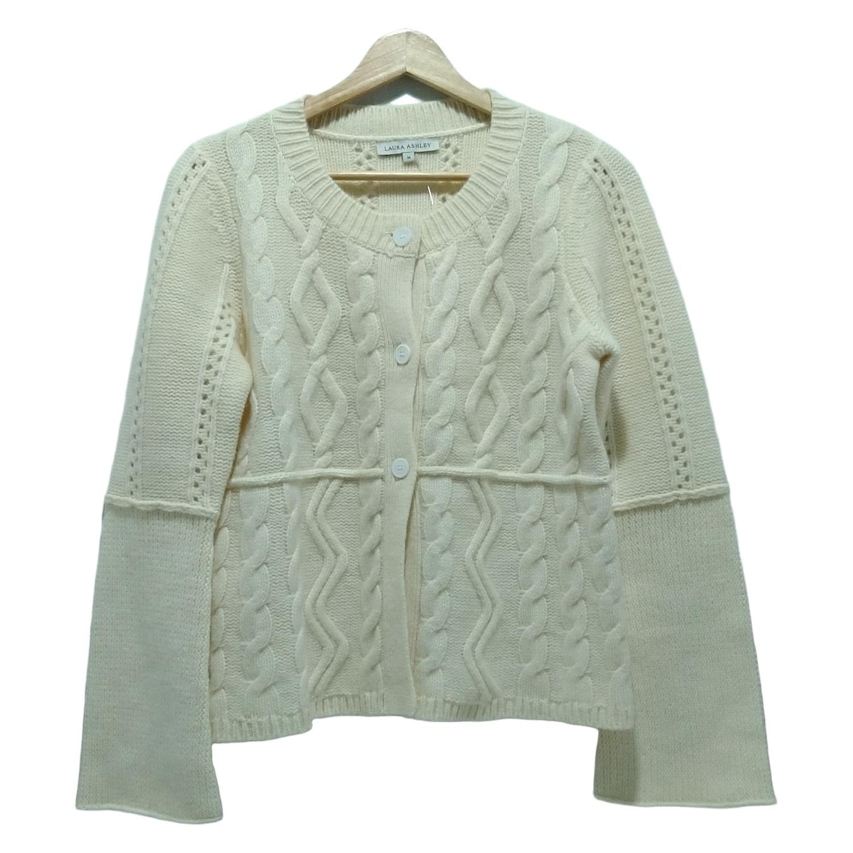 【中古】LAURAASHLEY(ローラアシュレイ) カーディガン 長袖 アイボリー(4)