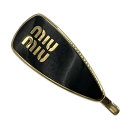 【新着】【中古】miumiu(ミュウミュウ) エナメルメタル ヘアクリップ アクセサリー ヘアクリップ ゴールド×黒