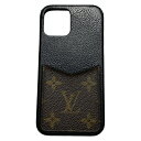 【中古】LOUIS VUITTON(ルイヴィトン) IPHONEバンパー11PRO 携帯電話ケース iPhoneケース ノワール レザー、牛革