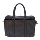 【中古】COACH(コーチ) ビジネスバッグ 本体ロックなし ダークブラウン レザー