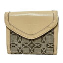 【中古】MACKINTOSH LONDON(マッキントッシュロンドン) 3つ折り財布 ベージュ×ダークグレー レザー