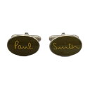 【中古】PaulSmith(ポールスミス) カフス シルバー×カーキ