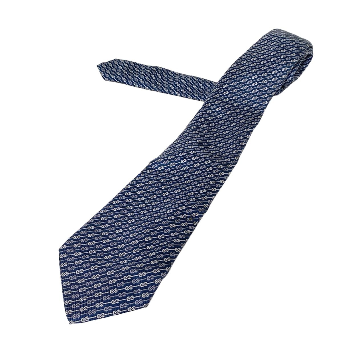 【中古】GUCCI(グッチ) ネクタイ ネイビー×ライトグレー×グレー