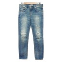 【中古】RED CARD(レッドカード) ジーンズ フルレングス/ダメージ加工/Anniversary 25th ブルー