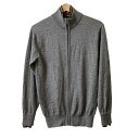 【中古】PaulSmith(ポールスミス) カーディガン 長袖/ニット/ジップアップ グレー×ダークブラウン×マルチ(4)