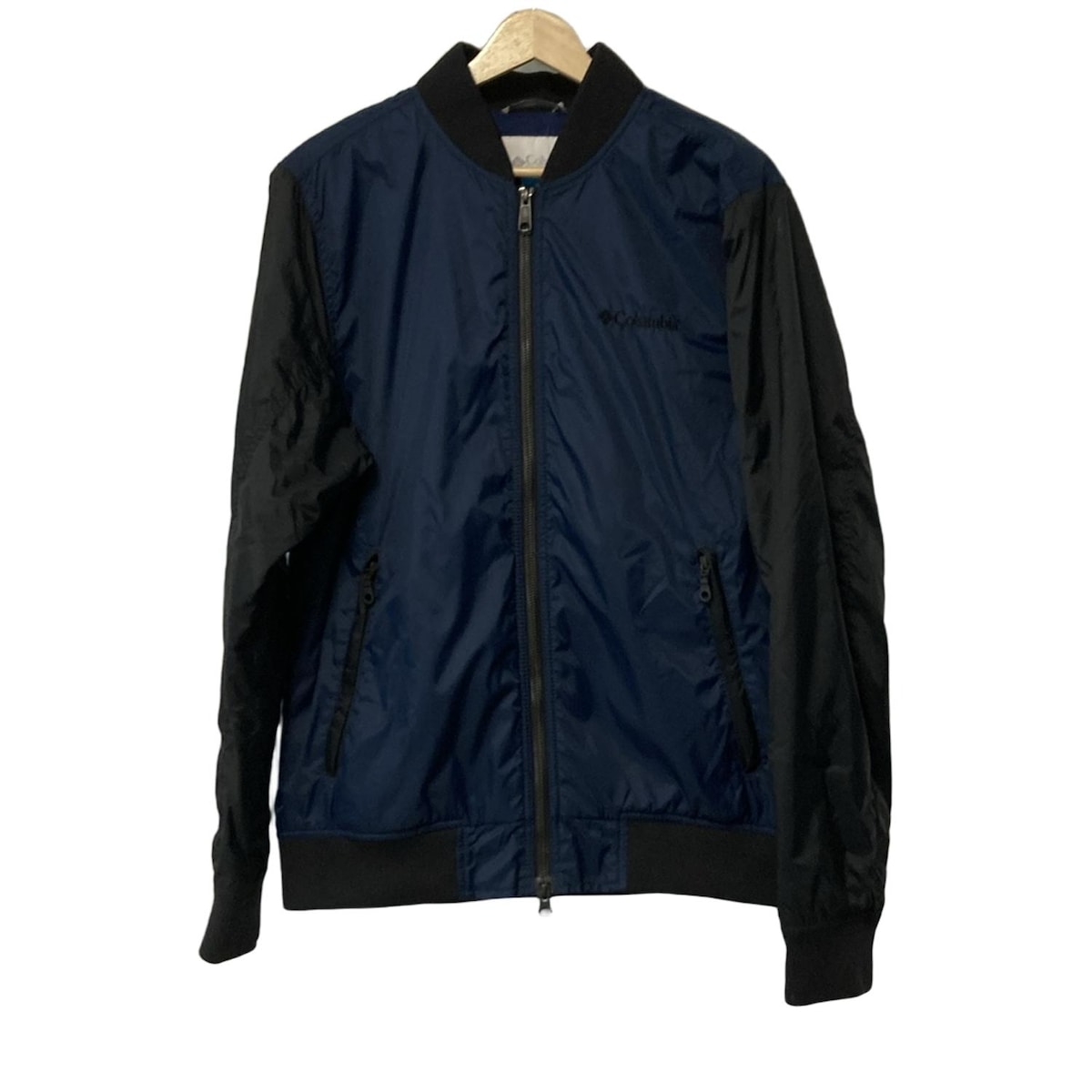 【中古】columbia(コロンビア) ブルゾン 長袖/ジップアップ/中綿/秋/冬 ダークネイビー×黒