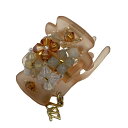 【中古】ComplexBIZ(コンプレックスビズ) アクセサリー ヘアクリップ/ラインストーン/フラワー(花) ライトオレンジ×白×マルチ