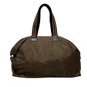 【中古】ETRO(エトロ) ショルダーバッグ ペイズリー柄 ボルドー×黒×マルチ レザー