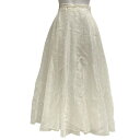 【中古】DIOR/ChristianDior(ディオール/クリスチャンディオール) ロングスカート マキシ丈/ドット柄/チュールスカート/ペチコート付き アイボ...