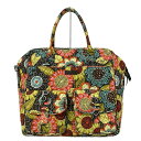 【中古】Vera Bradley(ベラブラッドリー) ボストンバッグ フラワー(花)/本体ロックなし ブラウン×オレンジ×マルチ コットン
