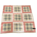 【中古】Burberry(バーバリー) ハンカチ チェック柄 ピンク×ベージュ×マルチ