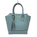 【中古】COACH(コーチ) ハンドバッグ ライトブルー レザー
