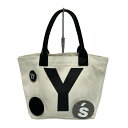 【中古】Y's(ワイズ) トートバッグ アイボリー×黒 レザー