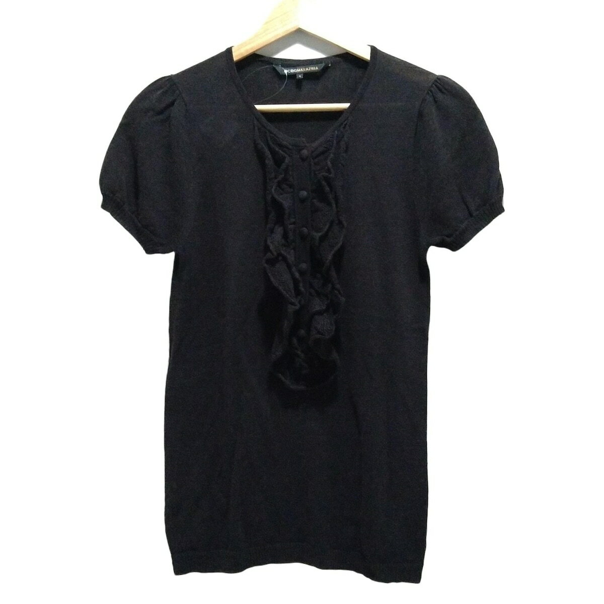 【中古】BCBGMAXAZRIA(ビーシービージーマックスアズリア) 半袖セーター 黒